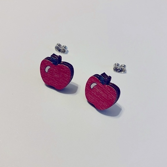 Jewelry - Teacher spirit day earrings Apple style Back to school gift 🍎 📚👂